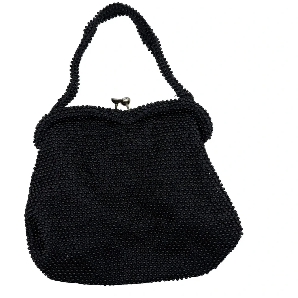 Vintage NAVY‎ Beaded Evening Bag Clutch Purse Handbag small hole. See pic